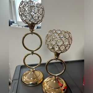 Cute gold candle holders